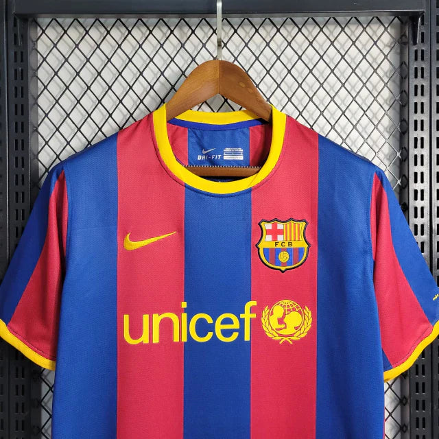 Camisa Barcelona Retrô I Home 2010/11 Torcedor NK Masculino Vermelho e Azul