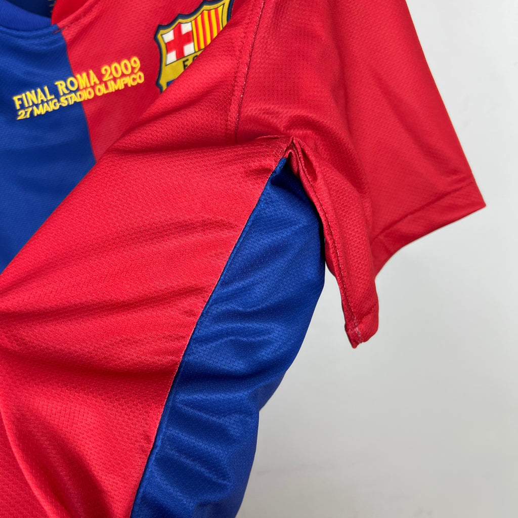 Camisa Retrô Barcelona I Home NK 2008/09 UEFA Champions League Azul e Grená