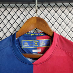 Camisa Retrô Barcelona I Home NK 2008/09 UEFA Champions League Azul e Grená
