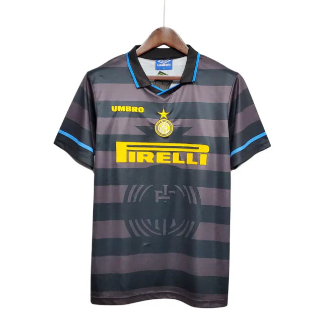 Camisa Retrô Inter de Milão II Away 1997/98 UB Masculina Preto e Cinza