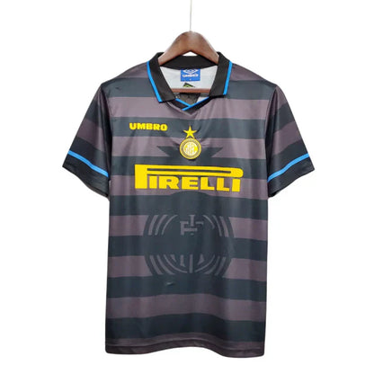 Camisa Retrô Inter de Milão II Away 1997/98 UB Masculina Preto e Cinza