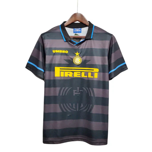 Camisa Retrô Inter de Milão II Away 1997/98 UB Masculina Preto e Cinza