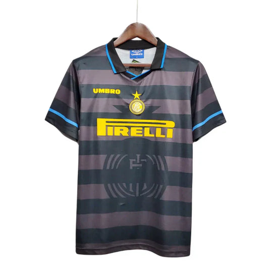 Camisa Retrô Inter de Milão II Away 1997/98 UB Masculina Preto e Cinza