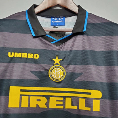 Camisa Retrô Inter de Milão II Away 1997/98 UB Masculina Preto e Cinza