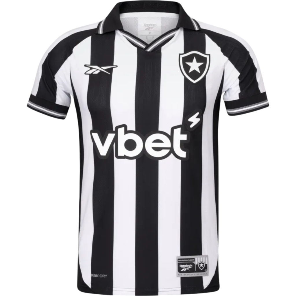 Camisa Botafogo Home 25/26 - Torcedor RBK Masculino - Preto e Branco