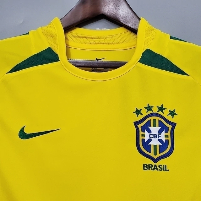 Camisa Retrô Seleção Brasileira I Home NK 2002/03 Masculino Amarelo