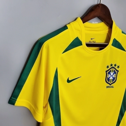 Camisa Retrô Seleção Brasileira I Home NK 2002/03 Masculino Amarelo